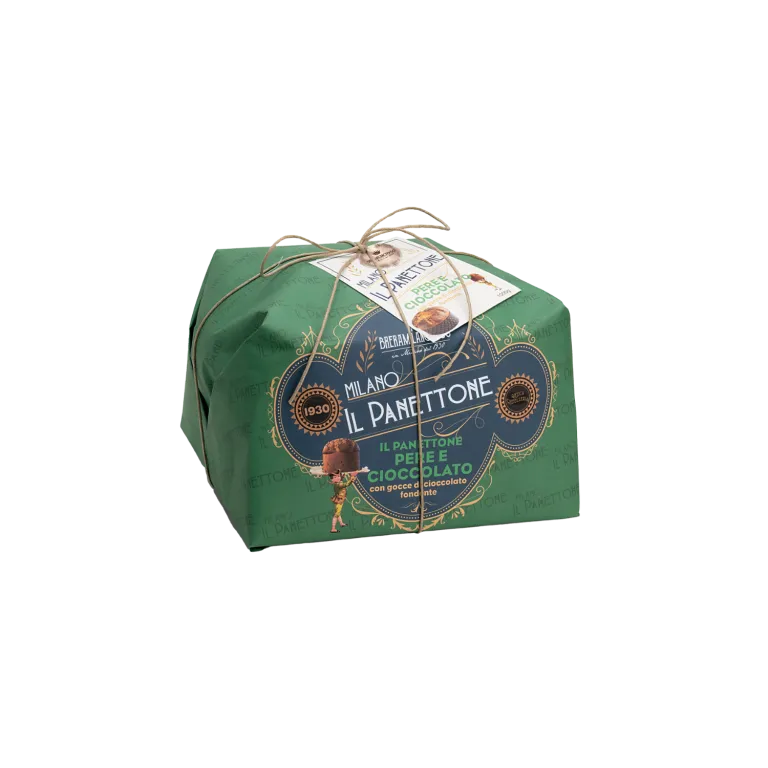 GIOVANNI COVA PANETTONE PEARS AND CHOCOLATE WRAPPED 1 KG (6 in a box)