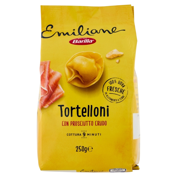 BARILLA EMILIANE STUFFED PASTA TORTELLONI HAM & CHEESE 250 GR (10 IN A BOX)
