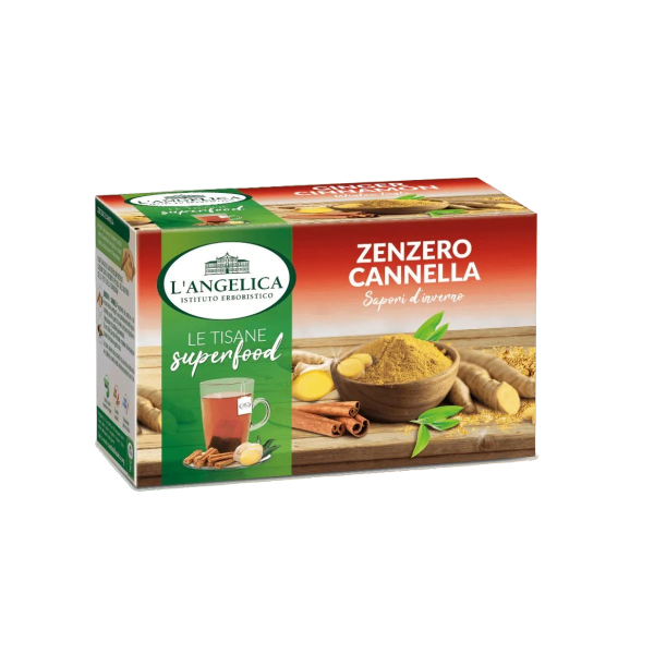 L'ANGELICA HOT HERBAL TEAS CINNAMON GINGER X20 FILTERS  (10 in a box)