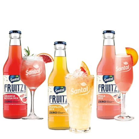SANTAL APERITIF ZERO FRUITZ! PEACH MIX GLASS 20 CL X2 (6 in a box)
