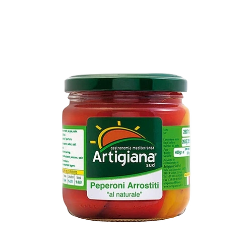 ARTIGIANA SUD PEPPERS ROASTED IN BRINE 400 GR (6 in a box)