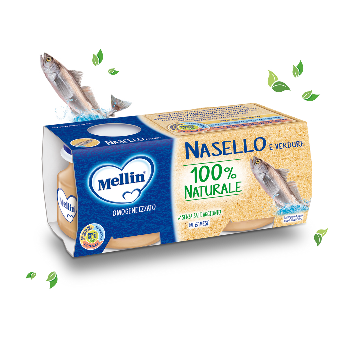 MELLIN HOMOGENIZED FISH NASELLO 80 GR X2 (12 IN A BOX)