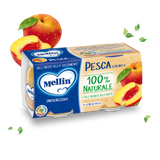 MELLIN HOMOGENIZED FRUIT PEACH AND APPLE 100 GR X2 (12 in a box)