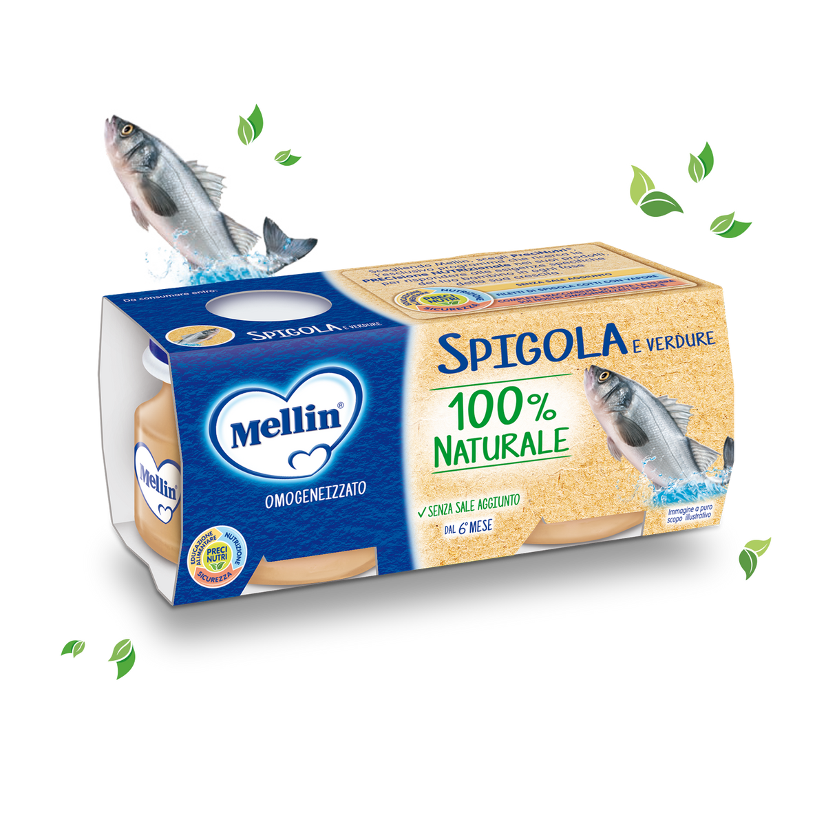 MELLIN HOMOGENIZED FISH SPIGOLA 80 GR X2 (12 IN A BOX) – Cibimarket.co ...