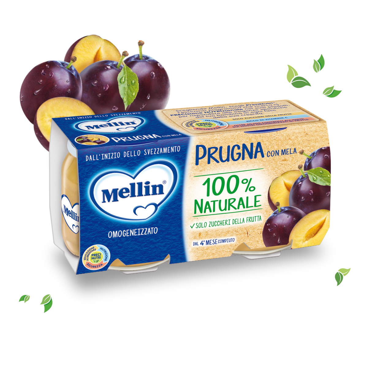 MELLIN HOMOGENIZED FRUIT PRUNE 100 GR X2 (12 in a box)