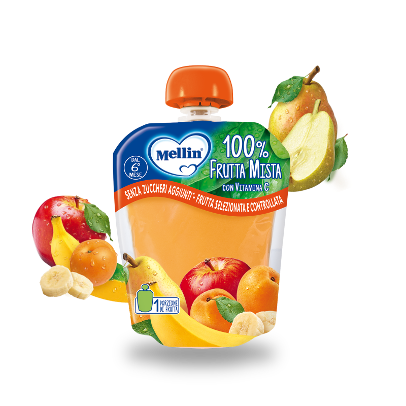 MELLIN FRUIT JUICE POUCH FRUITS MIX 90 GR (6 in a box)
