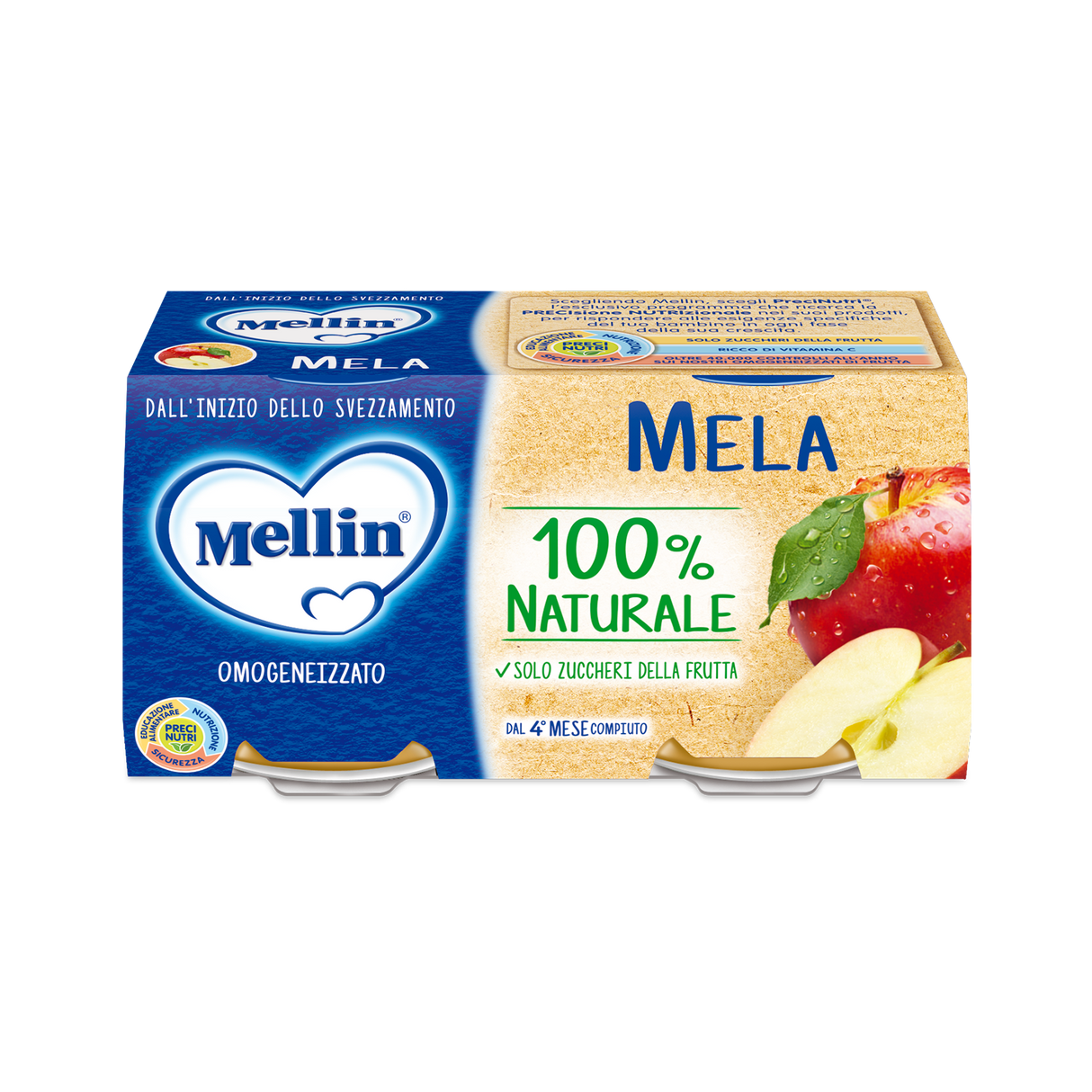 MELLIN HOMOGENIZED FRUIT APPLE 100 GR X2 (12 in a box)