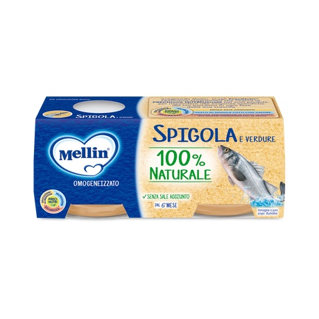 MELLIN HOMOGENIZED FISH SPIGOLA 80 GR X2 (12 IN A BOX)