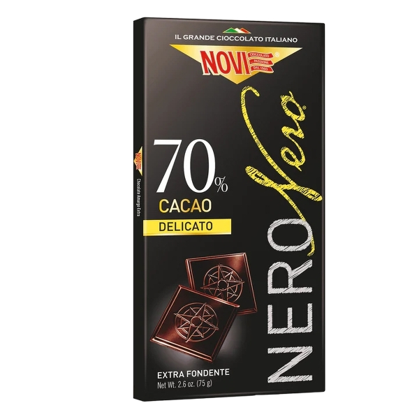NOVI NERO NERO CHOCOLATE BAR EXTRA DARK COCOA DELICATO 70% 75 GR (20 in a box)