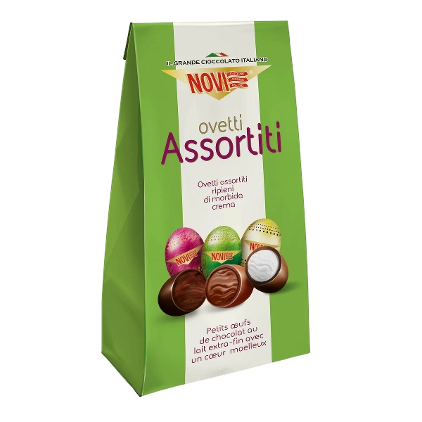 NOVI CREMINO PRALINES OVETTI FILLED CREAM ASSORTED 160 GR (10 in a box)