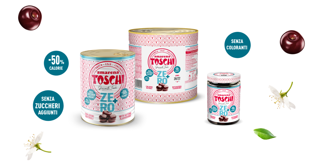TOSCHI ZERO+ TOPPING AMARENA WITHOUT ADDED SUGAR 230 GR (12 in a box)
