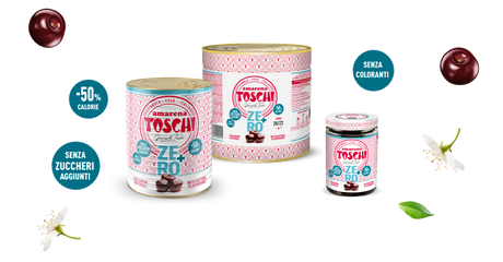 TOSCHI ZERO+ TOPPING AMARENA WITHOUT ADDED SUGAR 230 GR (12 in a box)