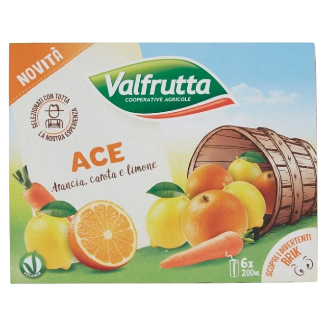 VALFRUTTA NETTARE FRUIT JUICE ACE BRICK 200 ML X6 (4 in a box)