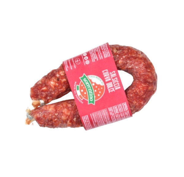 SALUMIFICIO SORRENTINO SALAME DOLCE SALSICCIA CURVA £13.49 AL KG (APPROX. 400 GR) PROMO £12.23