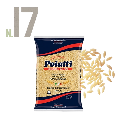 POIATTI PASTINA DI SEMOLA LINGUE DI PASSERO N.17 1 KG (12 in a box)