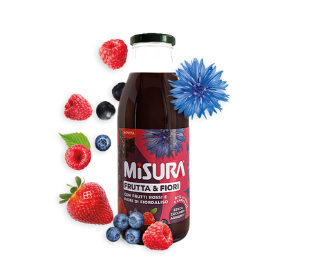 MISURA FRUIT JUICE FRUTTA & FIORI RED FRUITS AND FIORDALISO FLOWERS GLASS 500 ML (6 IN A BOX)