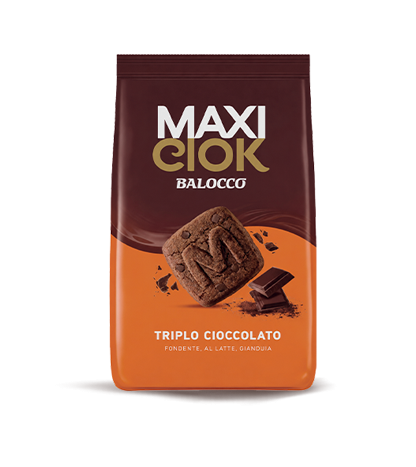 BALOCCO BISCOTTI MAXICIOK TRIPLE CHOCOLATE 320 GR (12 in a box)