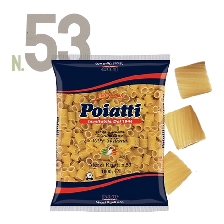 POIATTI PASTA DI SEMOLA MEZZI RIGATI N.53 1 KG (12 in a box)