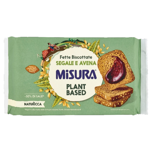 MISURA PLANT BASED BAKERY RUSKS FETTE BISCOTTATE RYE AND OATS X36 320 misura-plant-based-bakery-rusks-fette-biscottate-rye-and-oats-x36-320