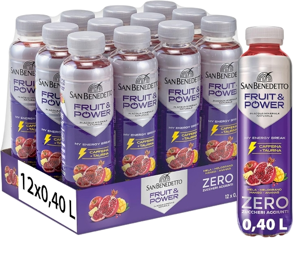 SAN BENEDETTO ZERO FRUIT & POWER PET 400 ML (12 in a box)