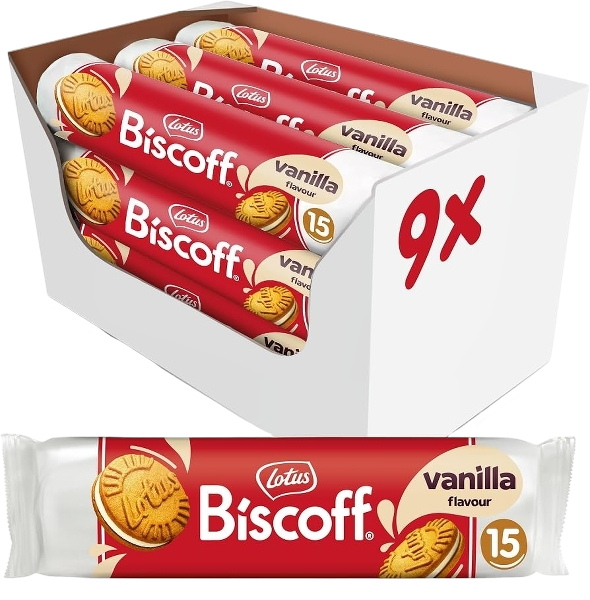LOTUS BISCUITS BISCOFF VANILLA CREAM TUBE 150 GR (9 in a box)