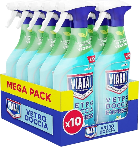 VIAKAL DEGREASER DESCALER EXPRESS SHOWER GLASS SPRAY 470 ML (10 in a box)