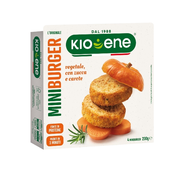 KIO ENE VEGETABLES MINI BURGER PUMPKIN AND CARROTS 200 GR (6 in a box)
