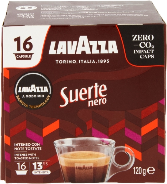 LAVAZZA COFFEE CAPSULES A MODO MIO SUERTE NERO X16 120 GR (16 in a box)