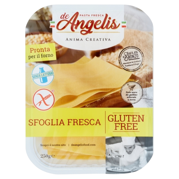 DE ANGELIS PASTA GLUTEN FREE SFOGLIA FRESCA 250 GR (8 in a box)