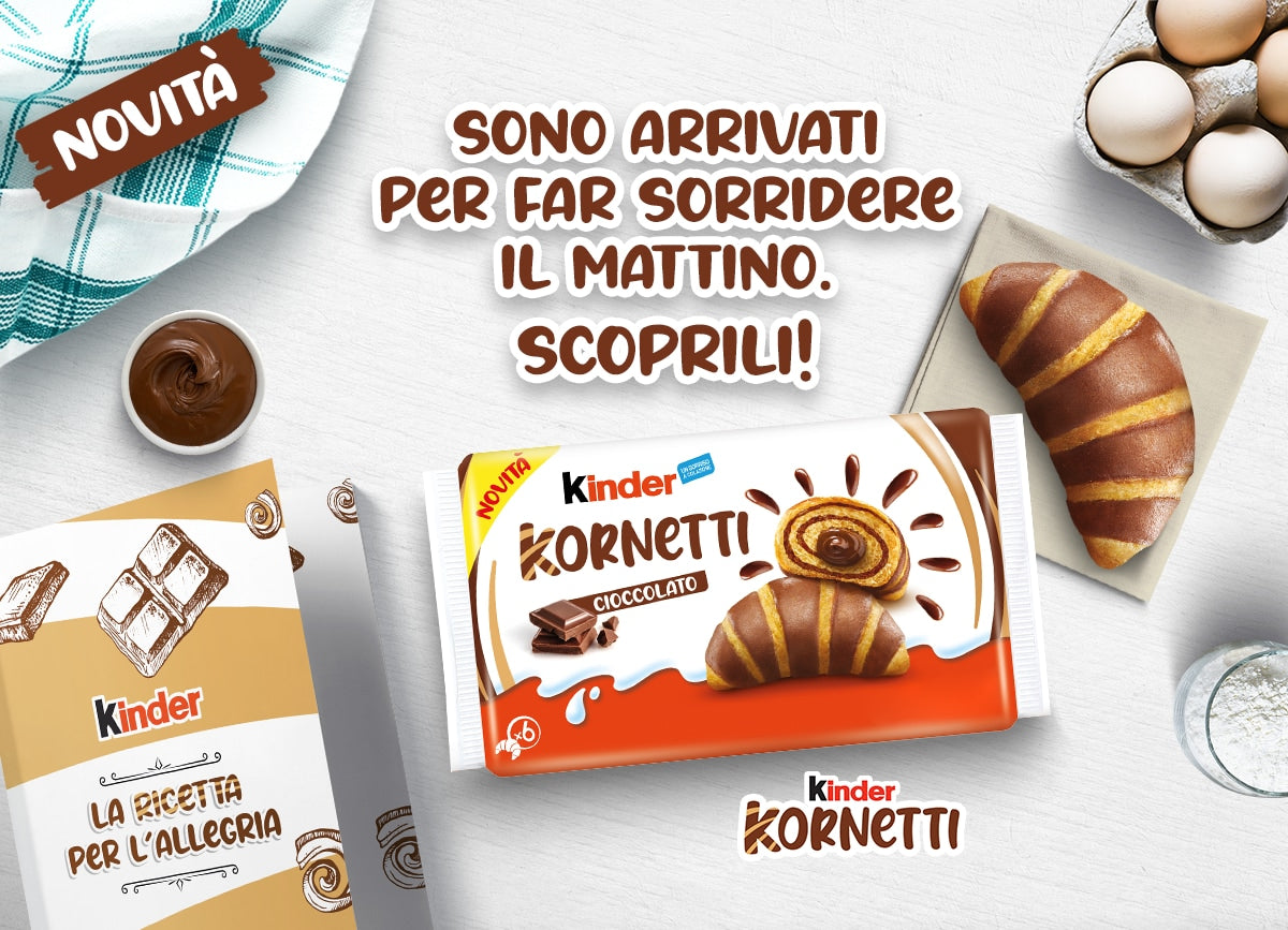 KINDER CROISSANT KORNETTI CHOCOLATE X6 252 GR (12 in a box)