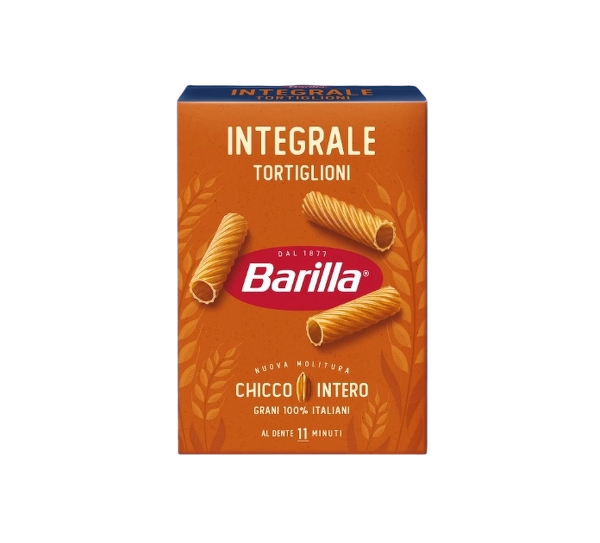 BARILLA PASTA WHOLEMEAL TORTIGLIONI 500 GR (12 IN A BOX)