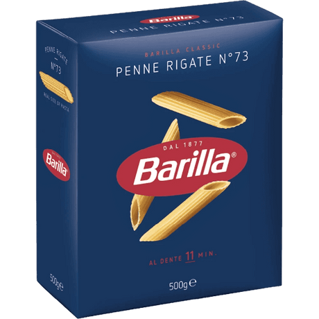 BARILLA PASTA DI SEMOLA PENNE RIGATE N.73 500 GR (12 in a box)