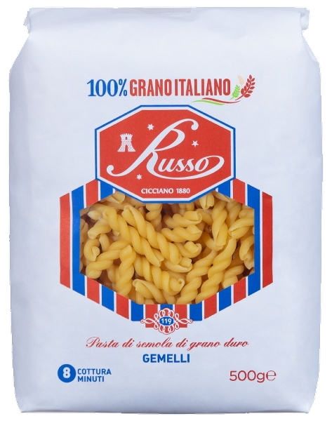 RUSSO PASTA DI SEMOLA GEMELLI 500 GR (20 in a box)