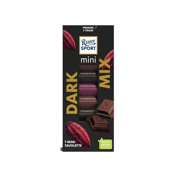 RITTER SPORT CHOCOLATE BAR MINI DARK MIX X9 116 GR (8 in a box)