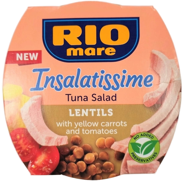 RIOMARE READY INSALATISSIME TUNA LENTILS 160 GR (36 in a box)