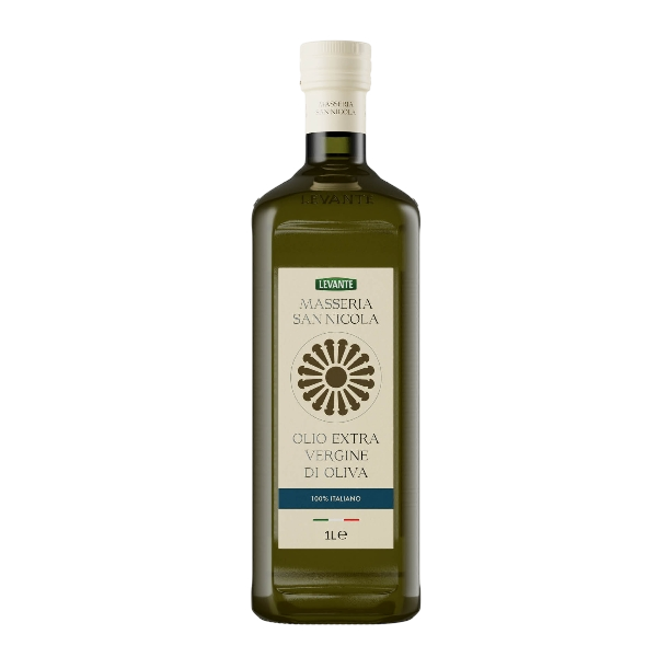 LEVANTE MASSERIA SAN NICOLA EXTRA VIRGIN OLIVE OIL 100% ITALIANO 1 LT (12 in a box)