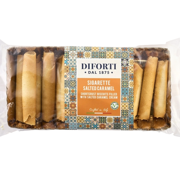 DIFORTI DESSERT SIGARETTE FILLED SALTED CARAMEL 150 GR (6 in a box)