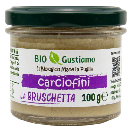 BIO GUSTIAMO SPREAD BRUSCHETTA ARTICHOKES 100 GR (6 in a box)