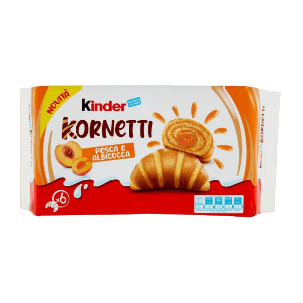 KINDER CROISSANT KORNETTI PEACH AND APRICOT X6 252 GR (12 in a box)