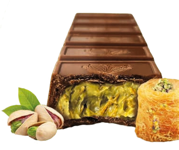 DUBAY STYLE CHOCOLATE BAR PISTACHIO AND KATAIFY 70 GR (24 in a box)
