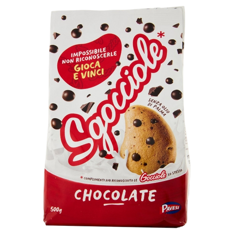 PAVESI BISCOTTI GOCCIOLE CHOCOLATE 500 GR (12 in a box)