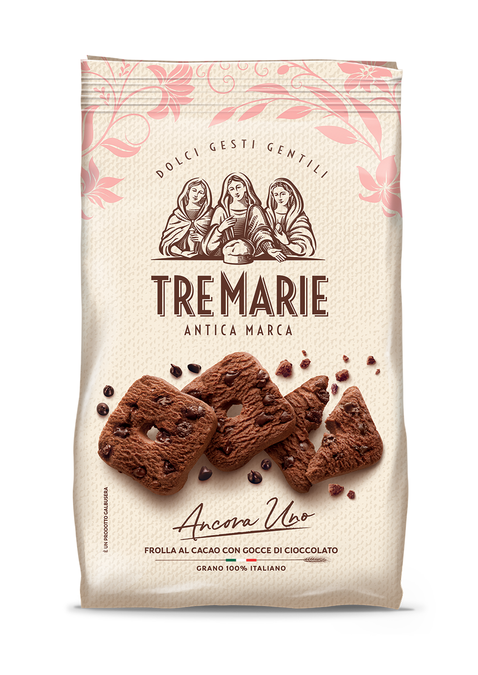 TRE MARIE BISCOTTI ANCORA UNO FROLLINO COCOA GOCCE DI CIOCCOLATO 350 GR (12 in a box)