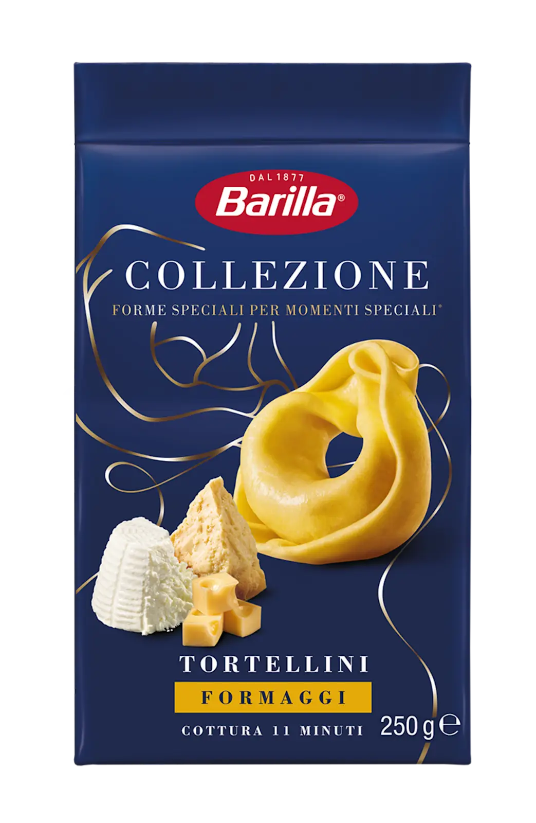 BARILLA STUFFED PASTA TORTELLINI WITH THREE CHEESE 250 GR (10 IN A BOX)