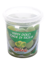 MICCIO OLIVES GREEN ROUND SICILIA 200 GR (12 in a box)
