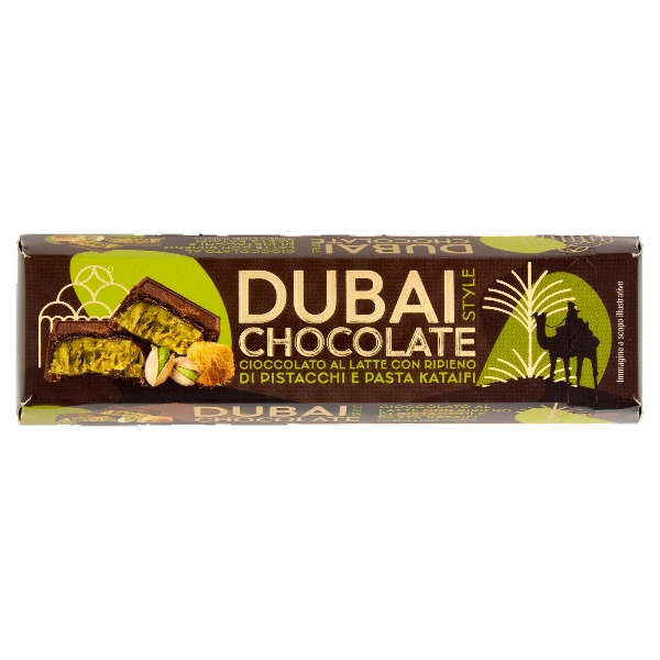 DUBAY STYLE CHOCOLATE BAR PISTACHIO AND KATAIFY 70 GR (24 in a box)