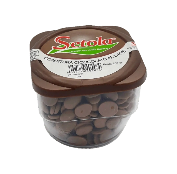 SETOLA SUBSTITUTE MILK CHOCOLATE COVERED 200 GR (12 in a box)