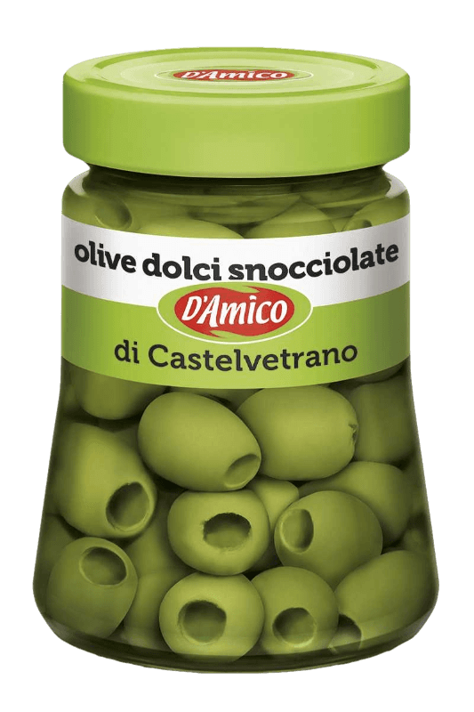 D'AMICO OLIVES PITTED SWEETS CASTELVETRANO IN BRINE 290 GR (8 in a box)