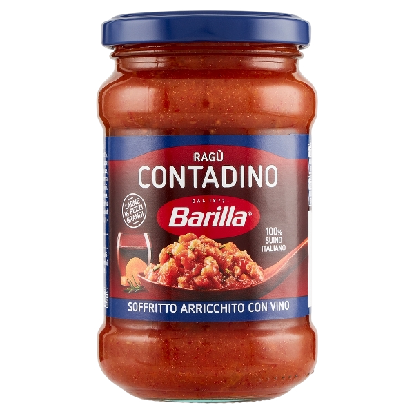 BARILLA PASTA SAUCE RAGU' CONTADINO WITH RED WINE 300 GR (8 in a box)