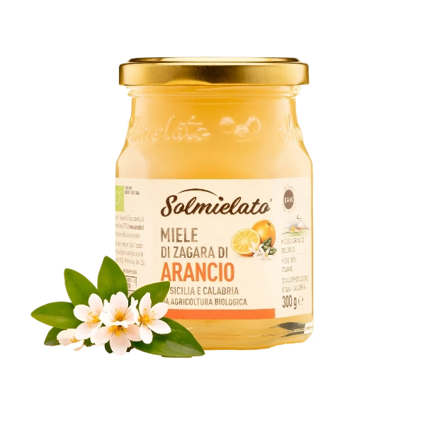 SOLMIELATO BIO HONEY MIELE DI ZAGARA ORANGE JAR 300 GR (6 in a box)