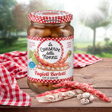 CONSERVE DELLA NONNA LEGUMES BEANS BORLOTTI IN BRINE 360 GR (12 in a box)